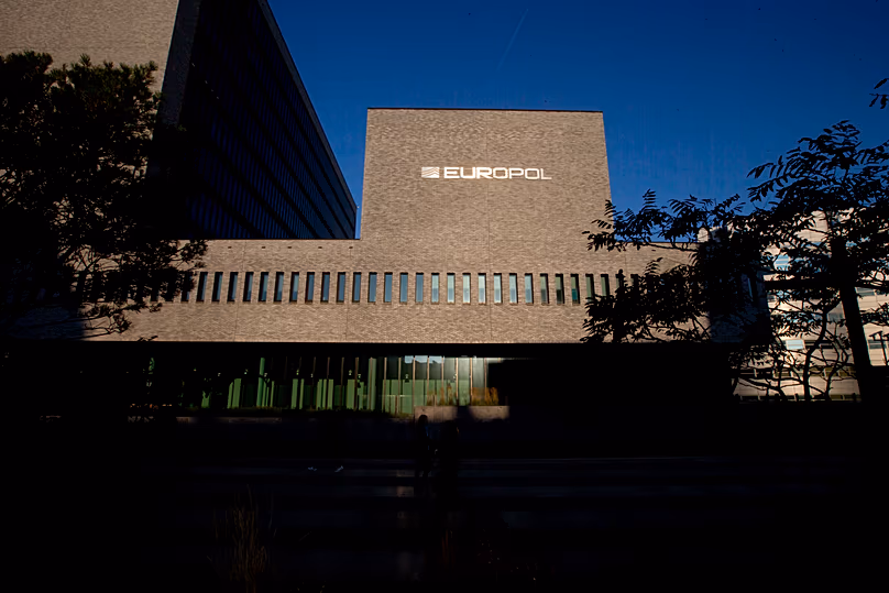 Az Európai Rendőrségi Ügynökség, az Europol hágai főhadiszállásának külső képe, 2018. október 10.