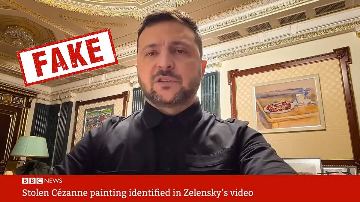 Zelenszkijnek van egy ellopott festménye az irodájában?