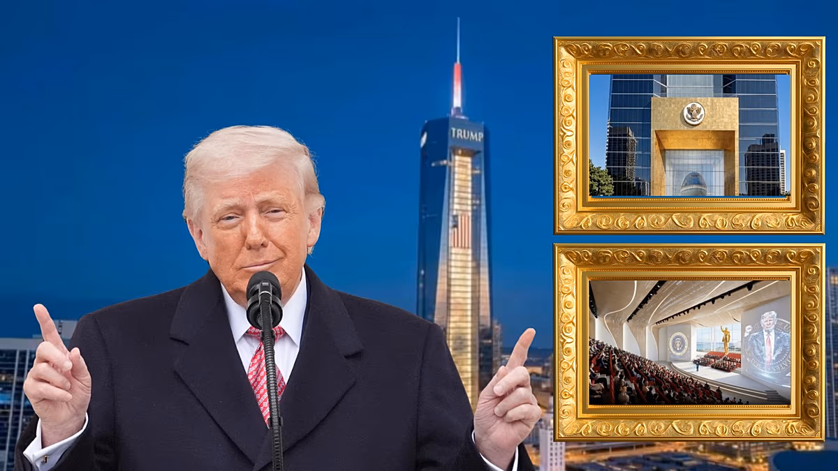 A közösségi oldalak szidalmazzák Donald Trumpot, amikor mesterséges intelligencia által generált képeket oszt meg az elnöki könyvtár felhőkarcolójáról