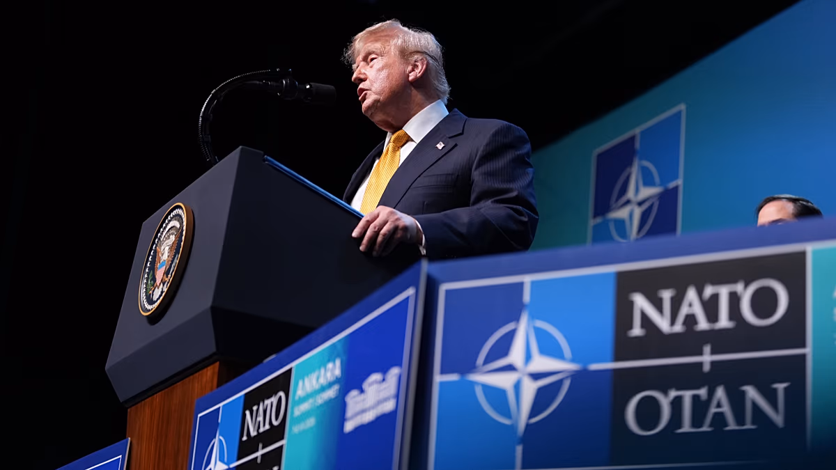 Trump mérsékli a szövetségesei iránti dühöt, és jó jegyben fejezi be a „rendkívül sikeres” NATO-csúcstalálkozót